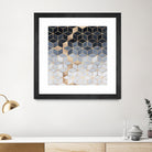 Soft Blue Gradient Cubes by Elisabeth Fredriksson on GIANT ART - blue digital painting