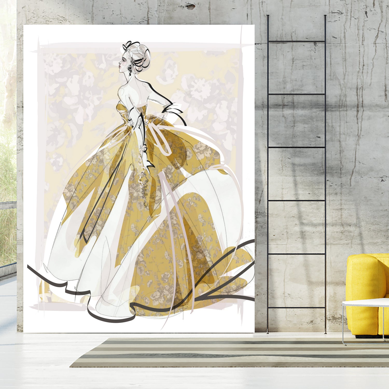 The Golden Gown by Jennifer Griffey on GIANT ART - yellow digital painting