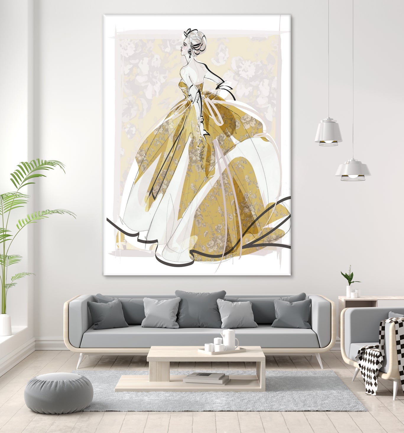 The Golden Gown by Jennifer Griffey on GIANT ART - yellow digital painting