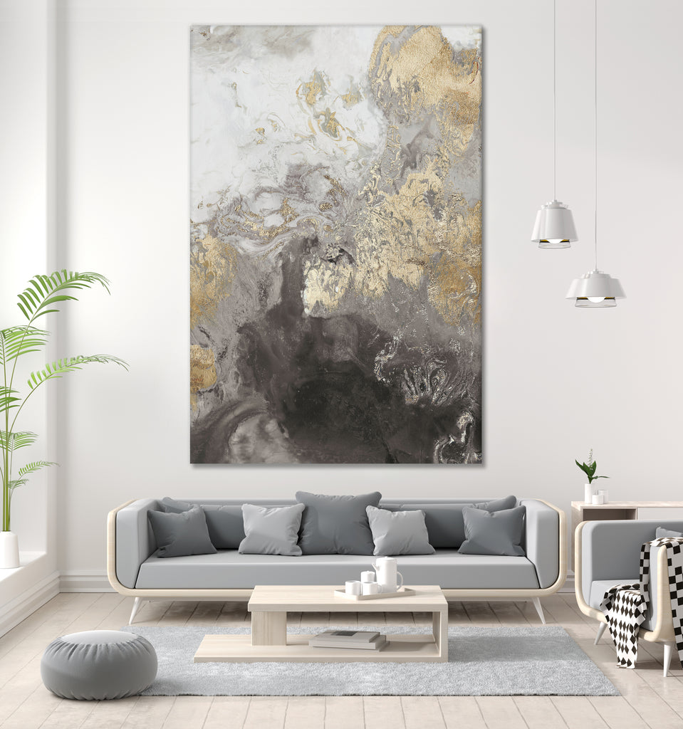 Ocean Splash II Grey Version by Pi Studio on GIANT ART - yellow mixed media