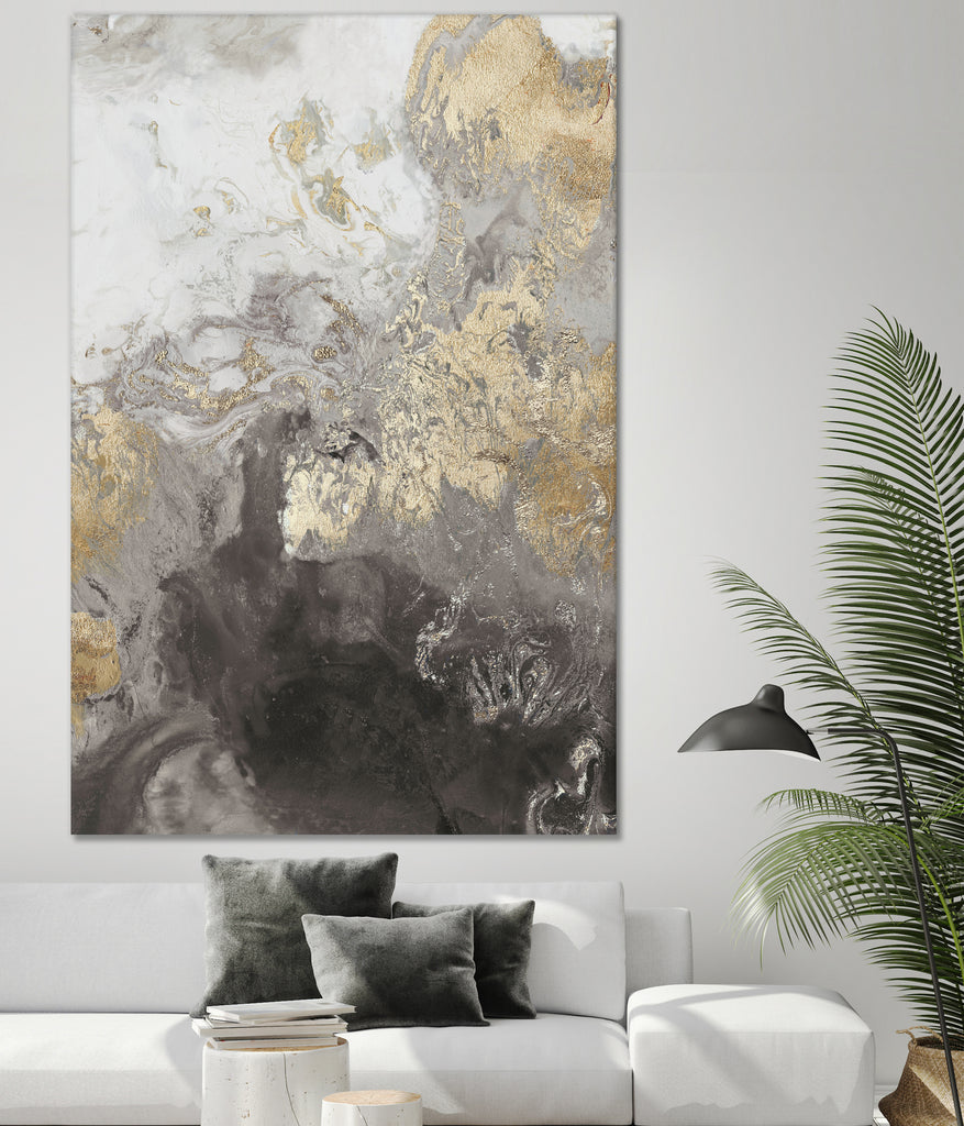 Ocean Splash II Grey Version by Pi Studio on GIANT ART - yellow mixed media