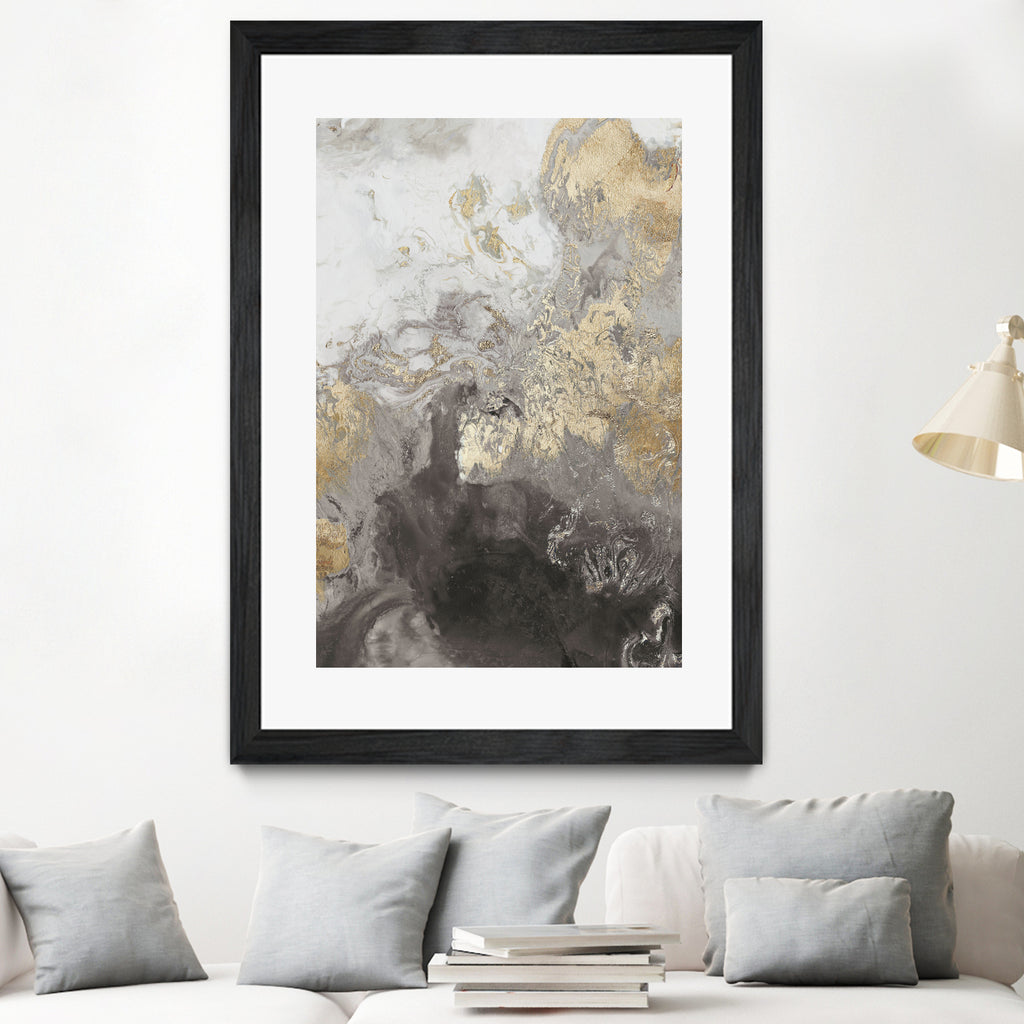 Ocean Splash II Grey Version by Pi Studio on GIANT ART - yellow mixed media