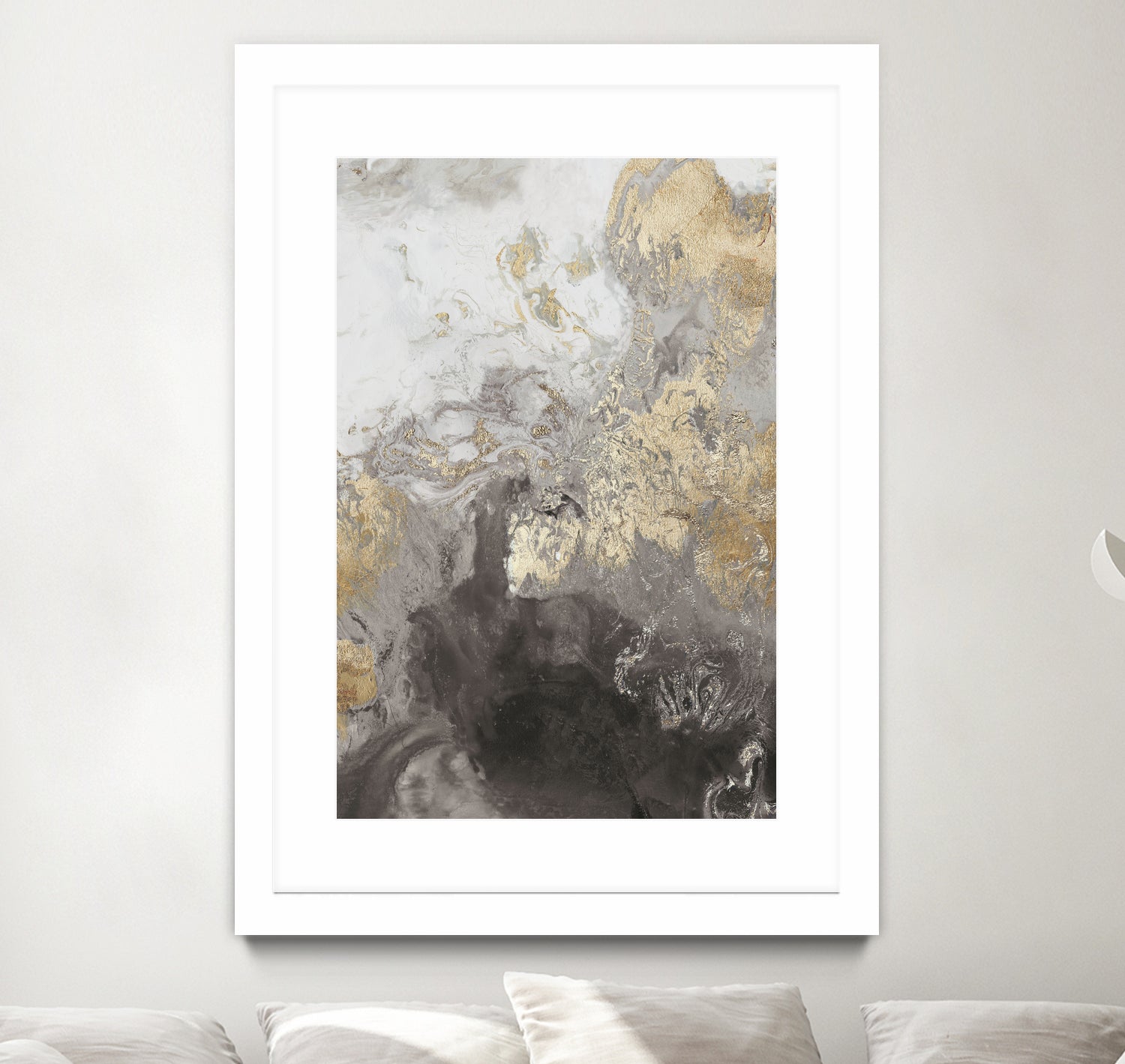 Ocean Splash II Grey Version by Pi Studio on GIANT ART - yellow mixed media