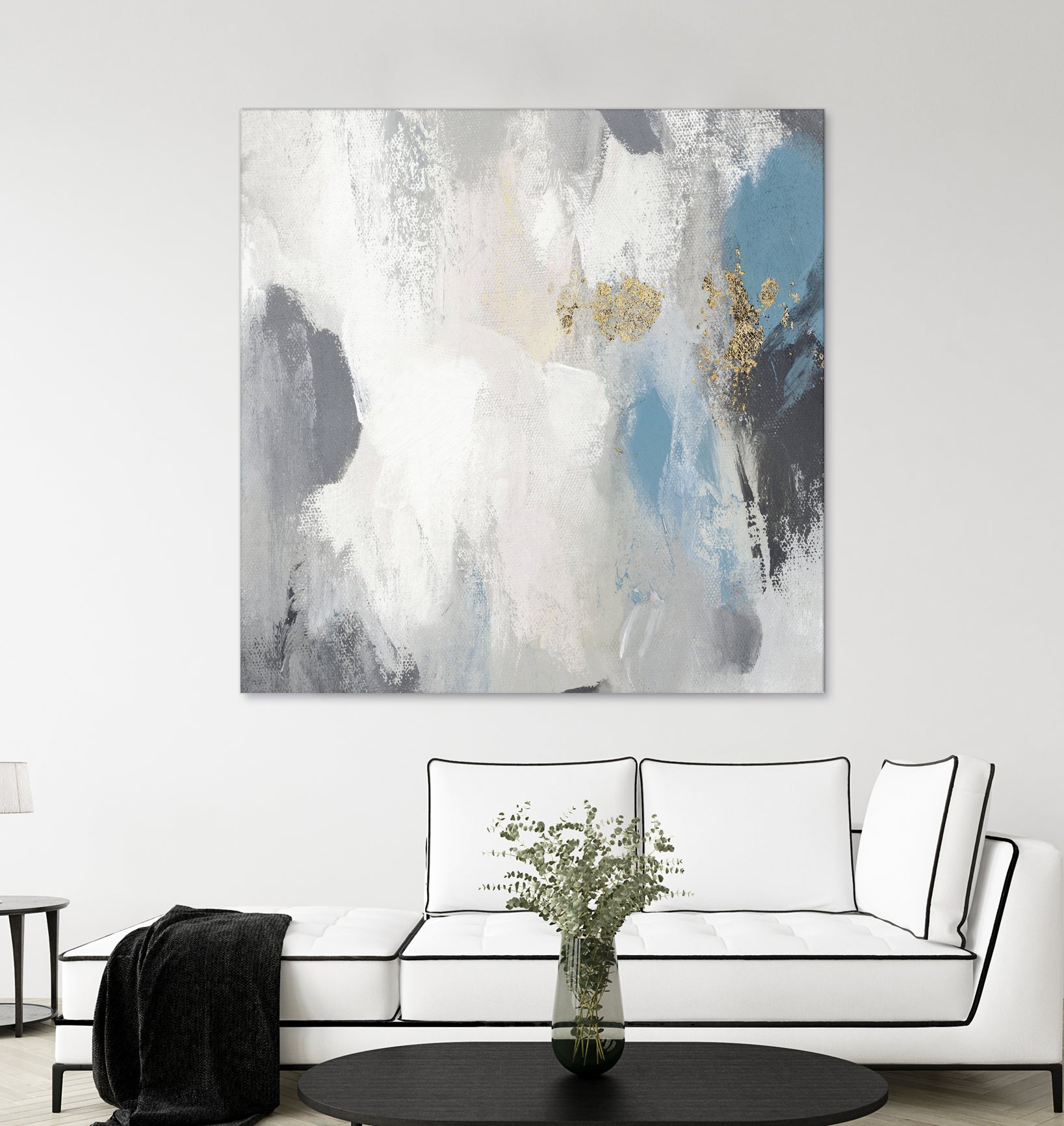 Gray Days II by Pi Studio on GIANT ART - blue mixed media