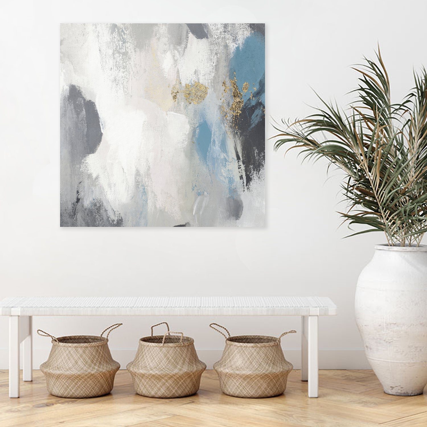 Gray Days II by Pi Studio on GIANT ART - blue mixed media