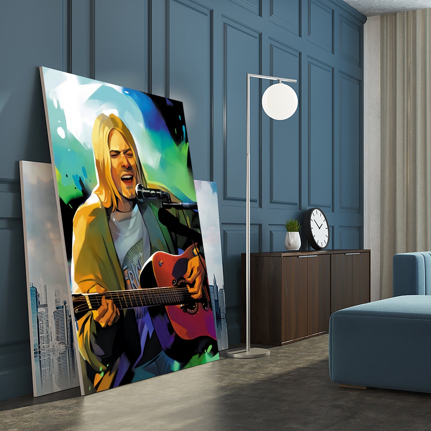 Kurt Cobain with guitar by francis mosciski on GIANT ART - white digital painting