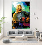 Kurt Cobain with guitar by francis mosciski on GIANT ART - white digital painting