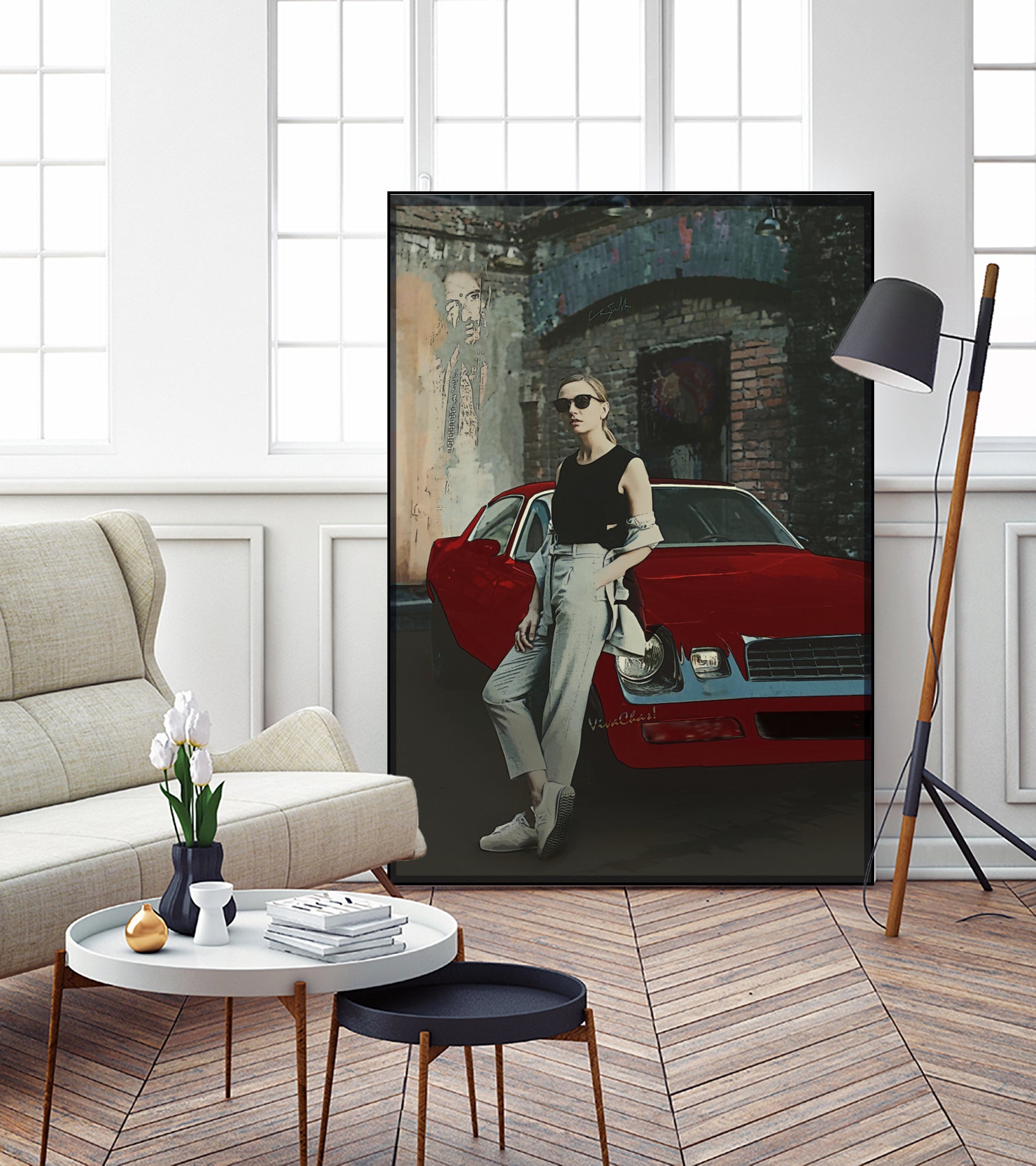 The Girl and Her Old Man's Ride by charles sinklier on GIANT ART - gray digital painting