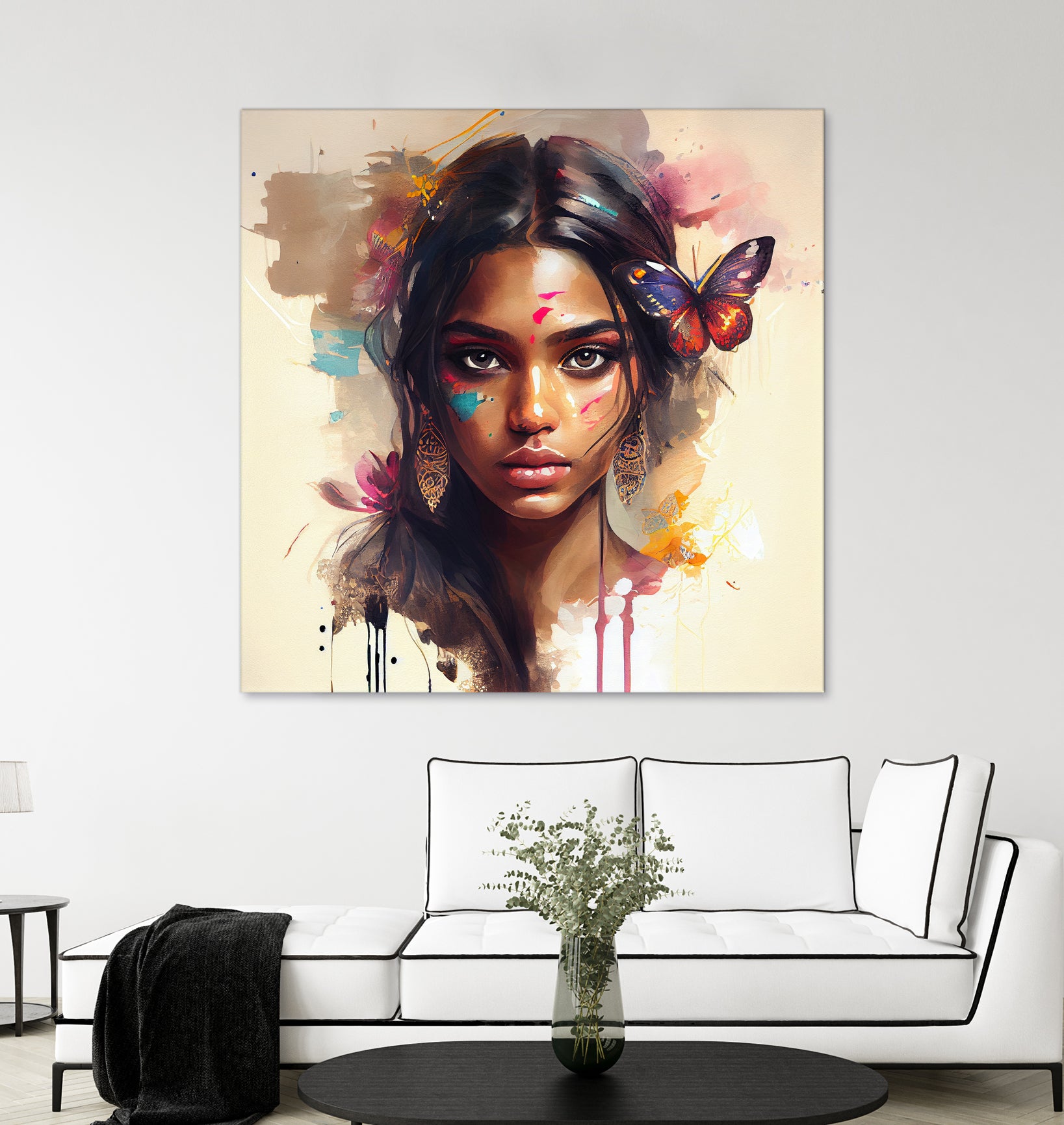 Watercolor Hindu Woman #1 by Isabel Cerdá Muñoz on GIANT ART - brown digital painting