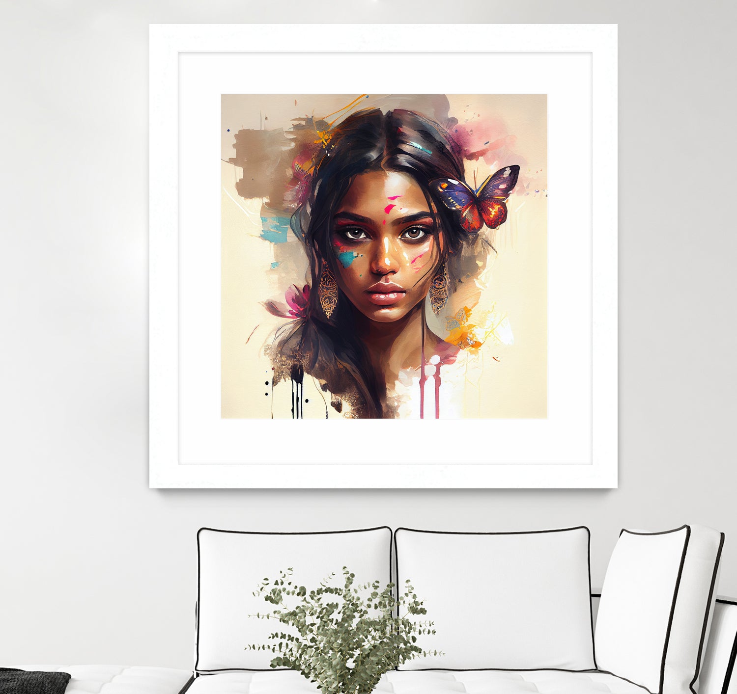 Watercolor Hindu Woman #1 by Isabel Cerdá Muñoz on GIANT ART - brown digital painting