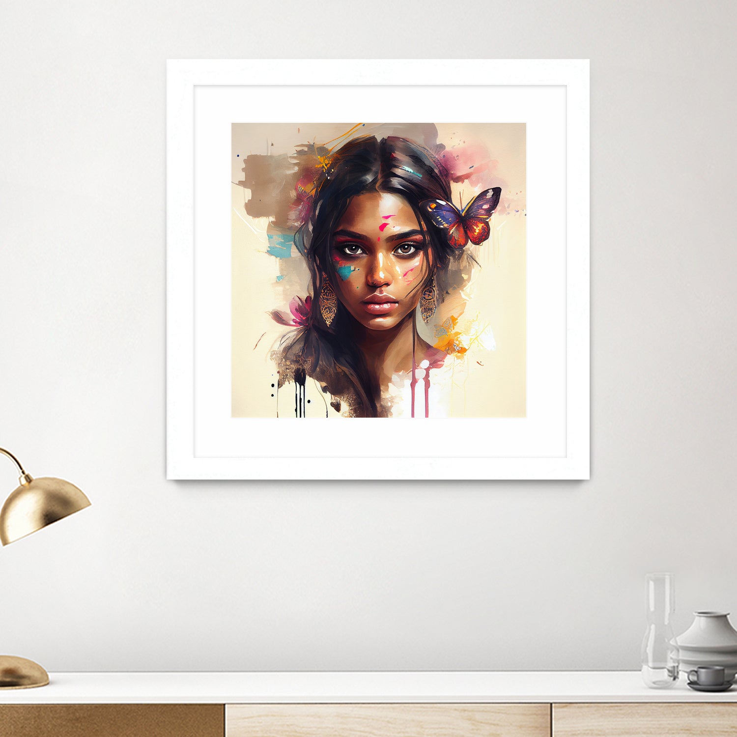 Watercolor Hindu Woman #1 by Isabel Cerdá Muñoz on GIANT ART - brown digital painting