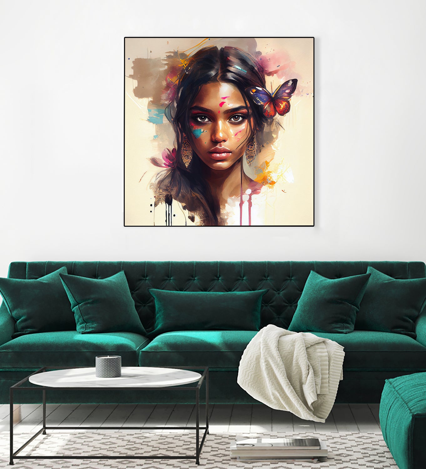 Watercolor Hindu Woman #1 by Isabel Cerdá Muñoz on GIANT ART - brown digital painting