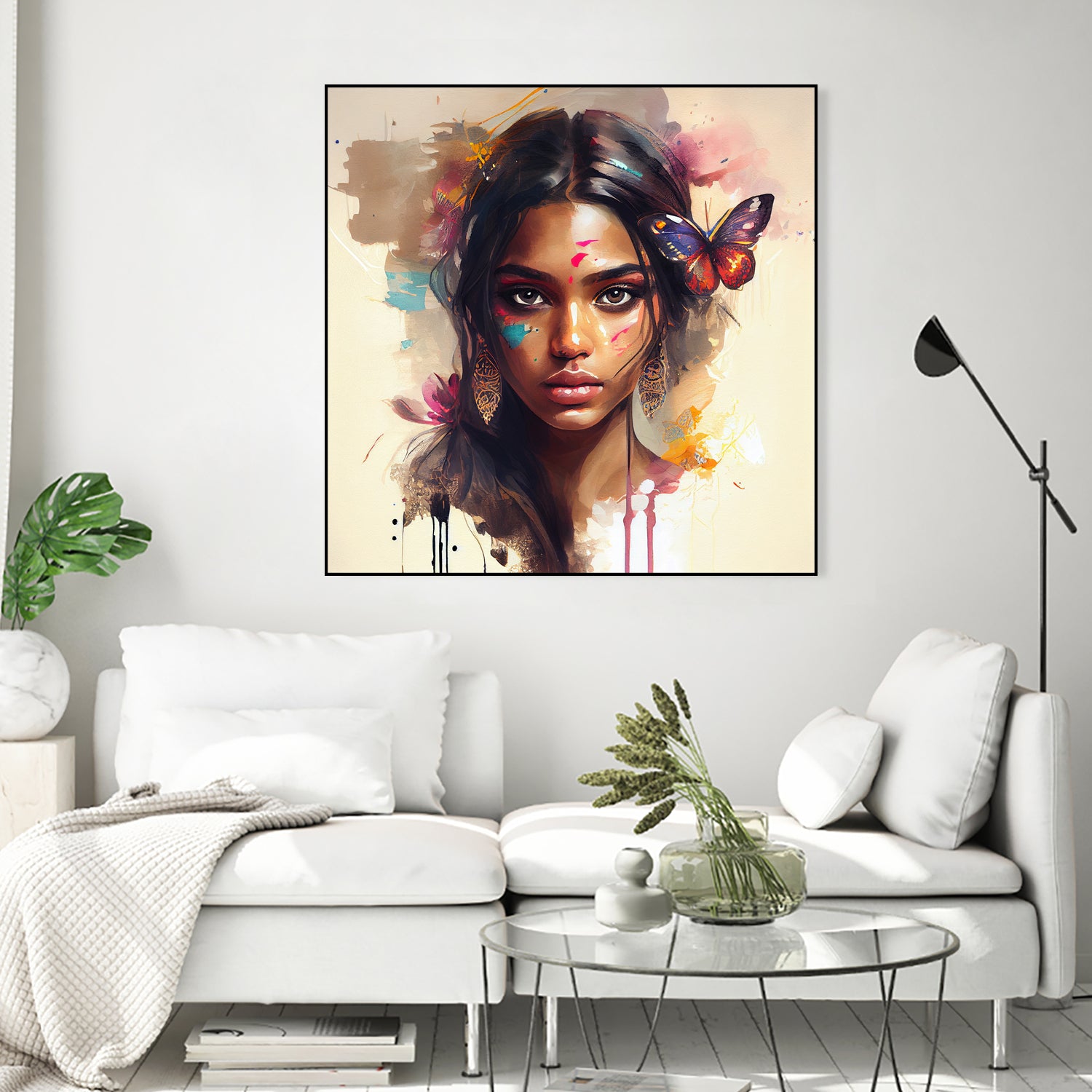 Watercolor Hindu Woman #1 by Isabel Cerdá Muñoz on GIANT ART - brown digital painting