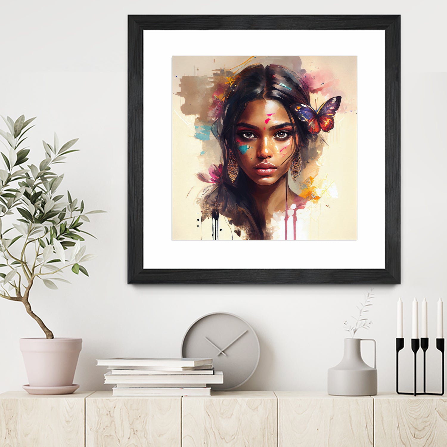 Watercolor Hindu Woman #1 by Isabel Cerdá Muñoz on GIANT ART - brown digital painting