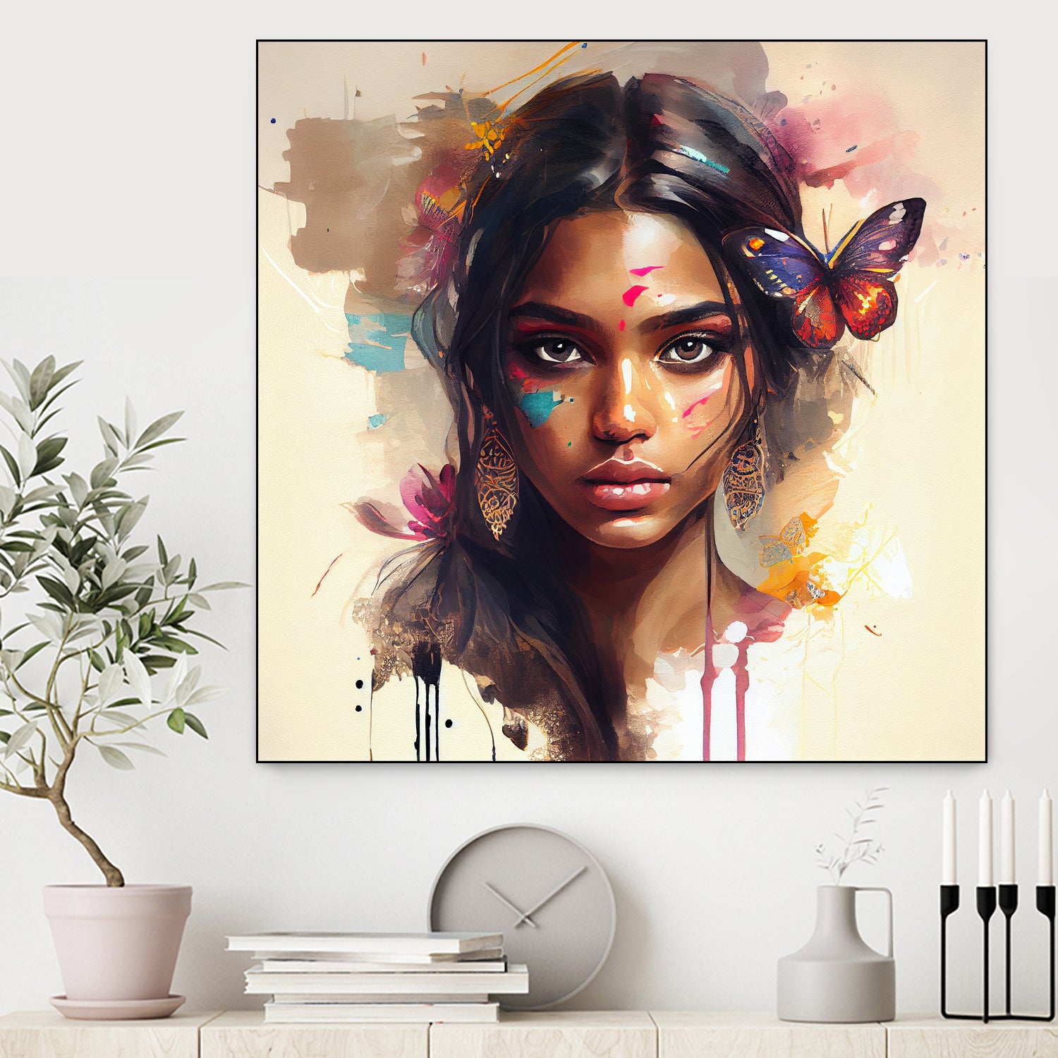 Watercolor Hindu Woman #1 by Isabel Cerdá Muñoz on GIANT ART - brown digital painting