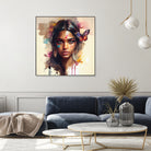 Watercolor Hindu Woman #1 by Isabel Cerdá Muñoz on GIANT ART - brown digital painting