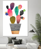 Happy Cactus by Elisabeth Fredriksson on GIANT ART - pink mixed media