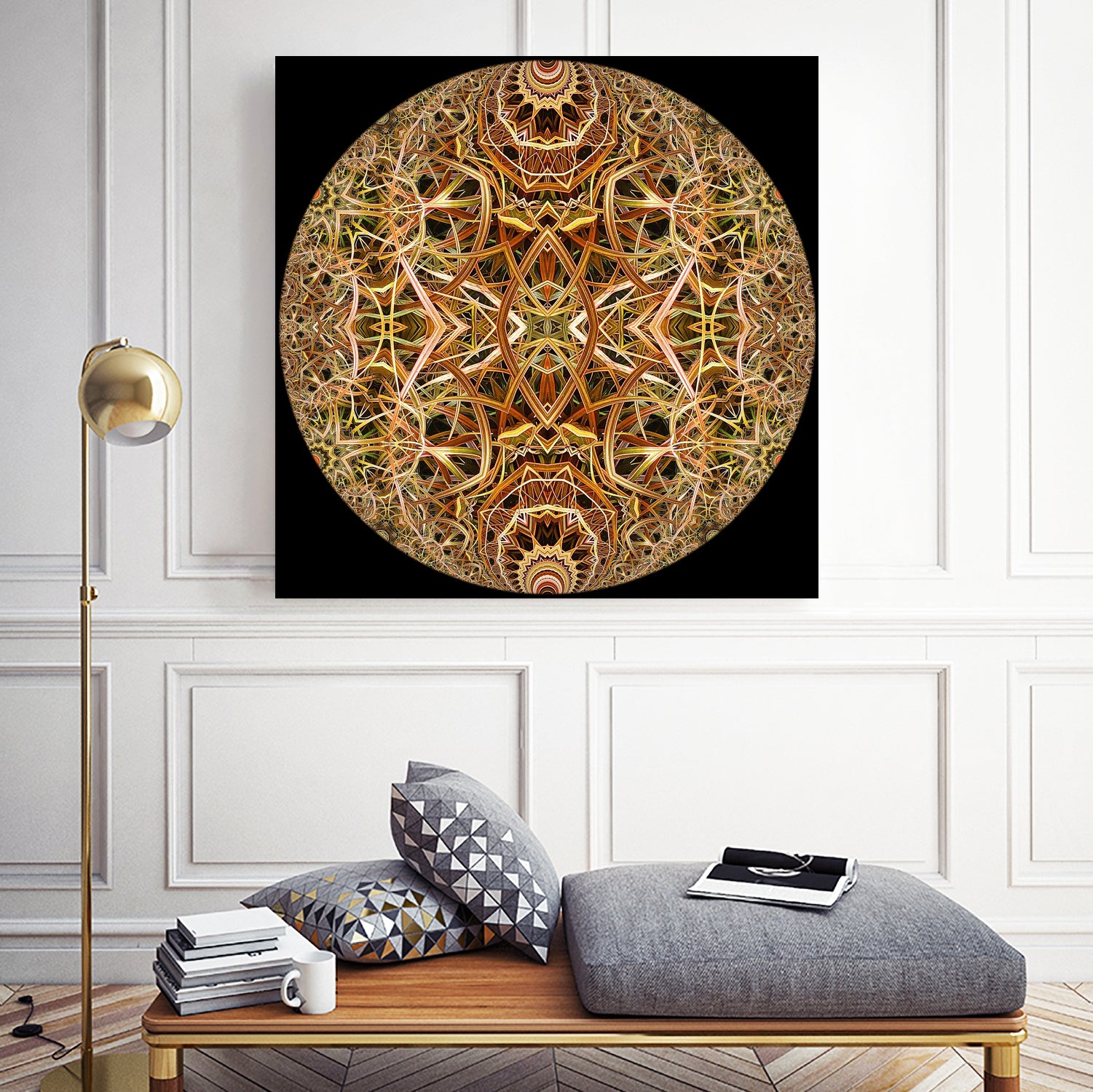 Red Grasses 3 Mandala by Digital Crafts on GIANT ART - brown photo illustration