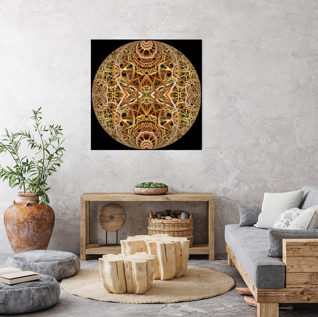 Red Grasses 3 Mandala by Digital Crafts on GIANT ART - brown photo illustration