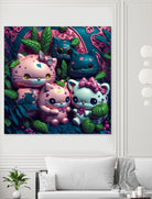 Chubby Kitties by Eric Ton on GIANT ART - white digital painting