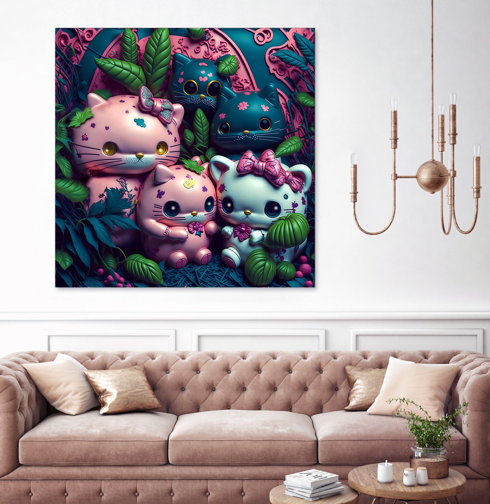 Chubby Kitties by Eric Ton on GIANT ART - white digital painting