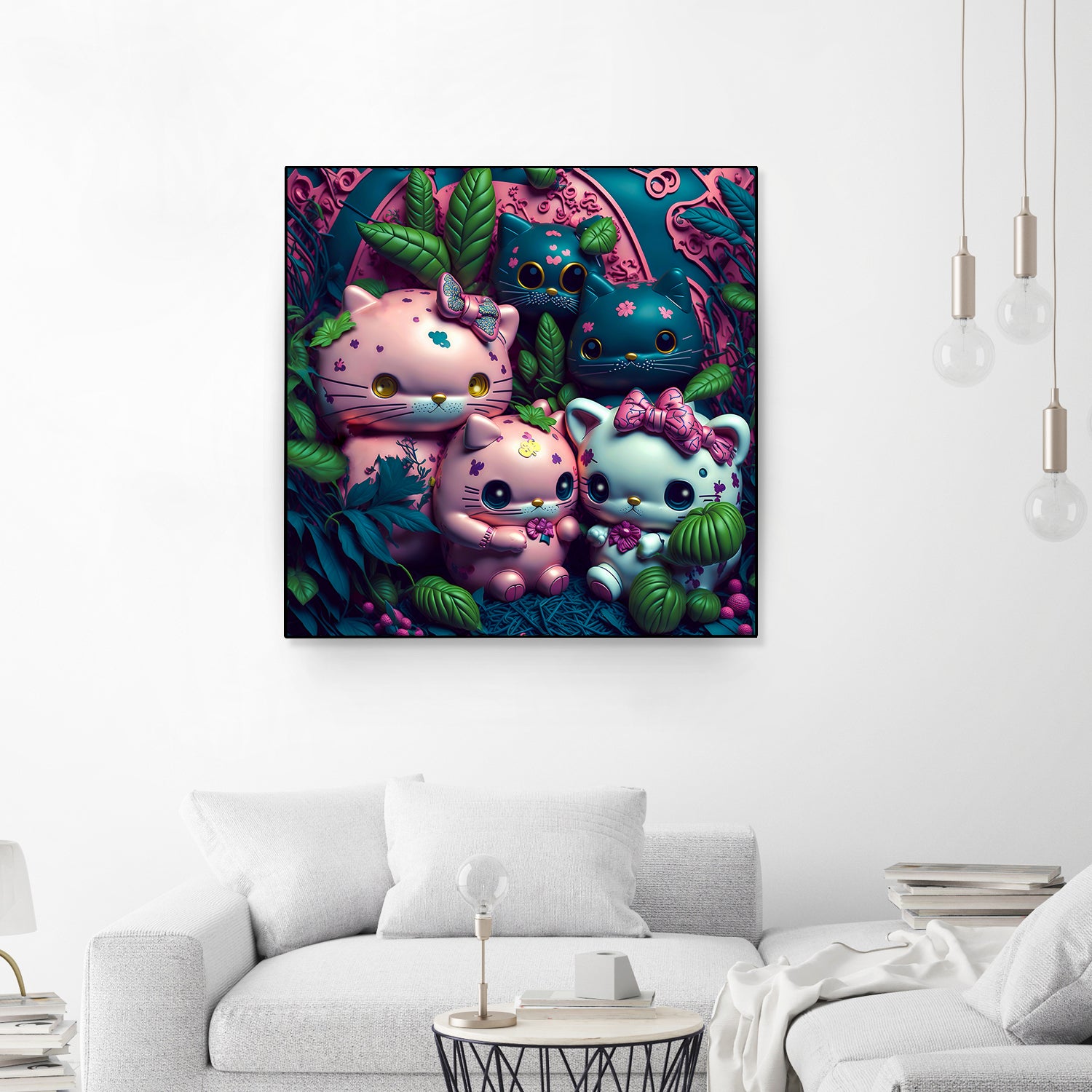 Chubby Kitties by Eric Ton on GIANT ART - white digital painting