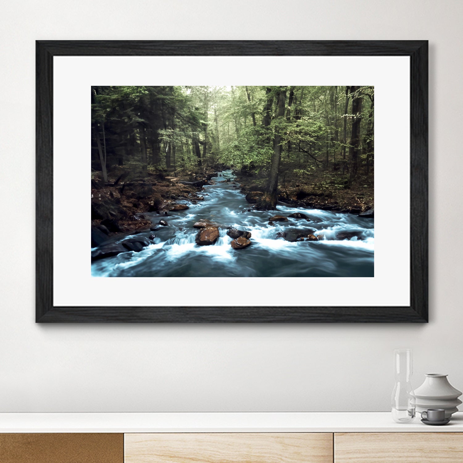 River through the Woods by William Cuccio on GIANT ART - green photo illustration