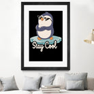 Stay Cool Funny Penguin by Tobias Fonseca on GIANT ART - blue digital painting