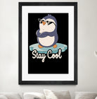 Stay Cool Funny Penguin by Tobias Fonseca on GIANT ART - blue digital painting