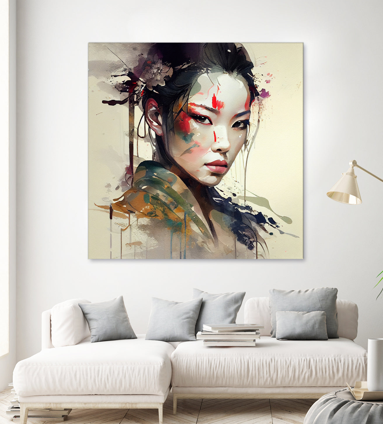 Powerful Warrior Geisha #1 by Isabel Cerdá Muñoz on GIANT ART - brown digital painting