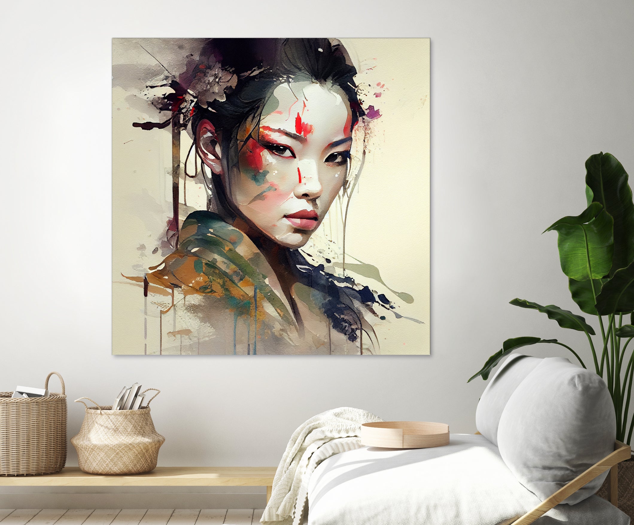 Powerful Warrior Geisha #1 by Isabel Cerdá Muñoz on GIANT ART - brown digital painting