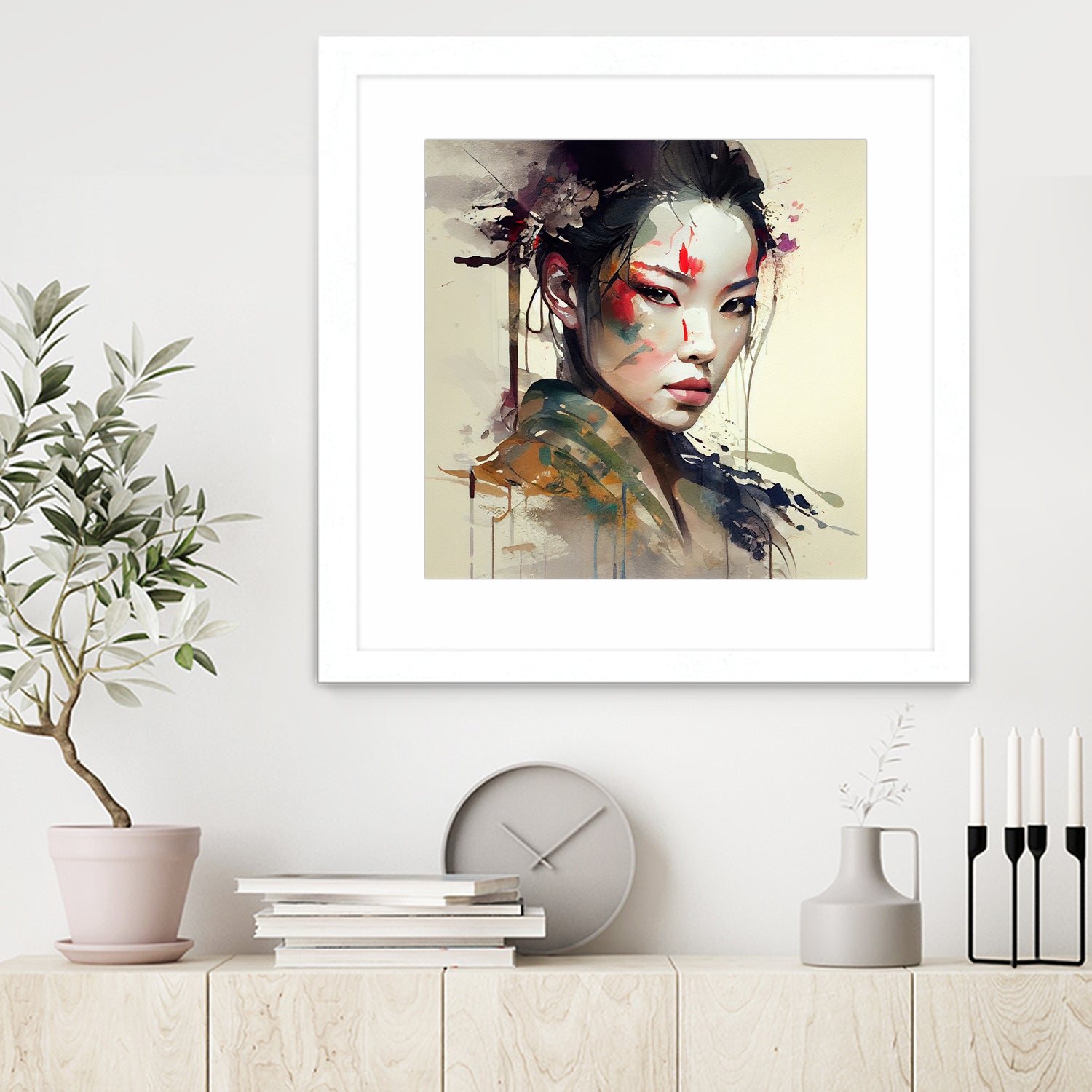 Powerful Warrior Geisha #1 by Isabel Cerdá Muñoz on GIANT ART - brown digital painting