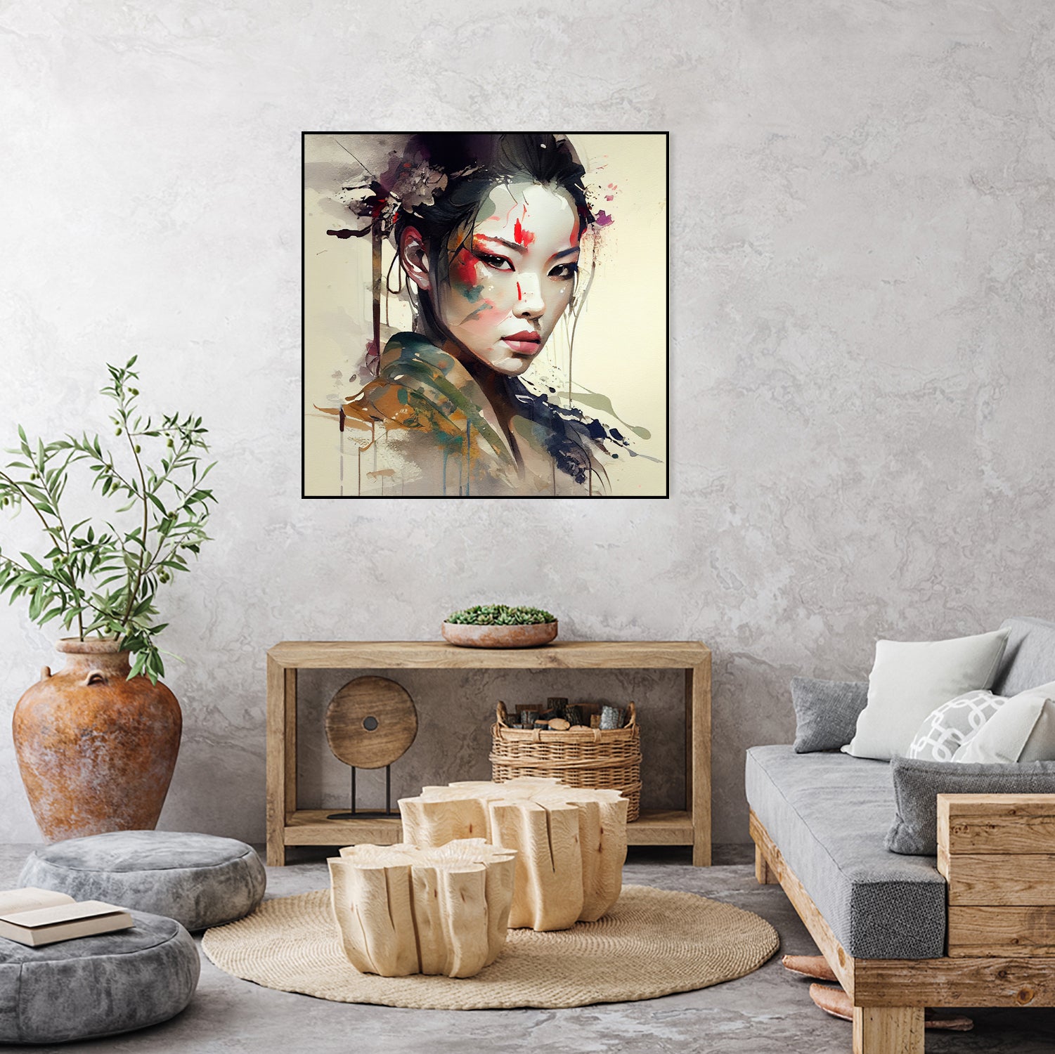 Powerful Warrior Geisha #1 by Isabel Cerdá Muñoz on GIANT ART - brown digital painting