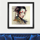 Powerful Warrior Geisha #1 by Isabel Cerdá Muñoz on GIANT ART - brown digital painting