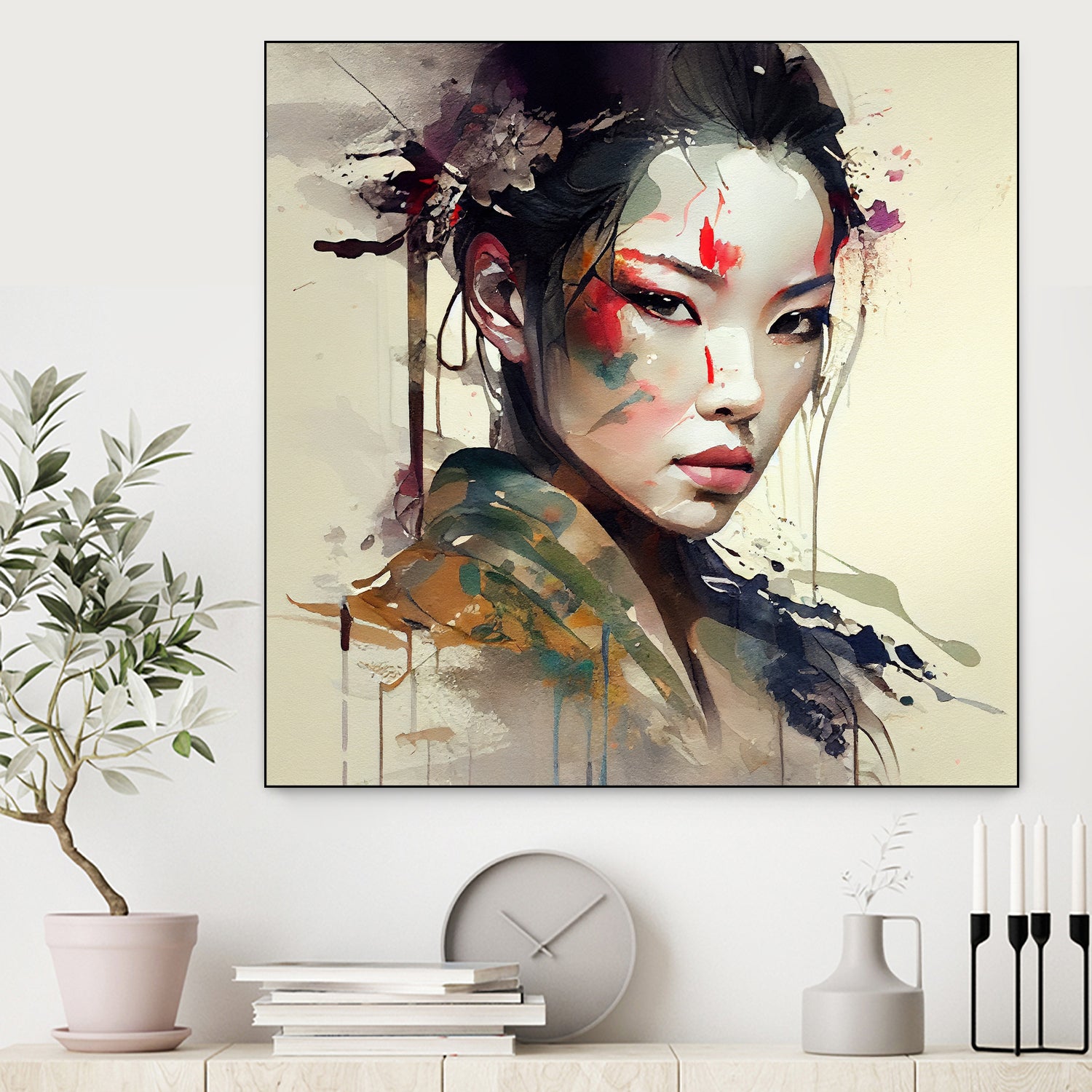 Powerful Warrior Geisha #1 by Isabel Cerdá Muñoz on GIANT ART - brown digital painting