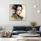 Powerful Warrior Geisha #1 by Isabel Cerdá Muñoz on GIANT ART - brown digital painting