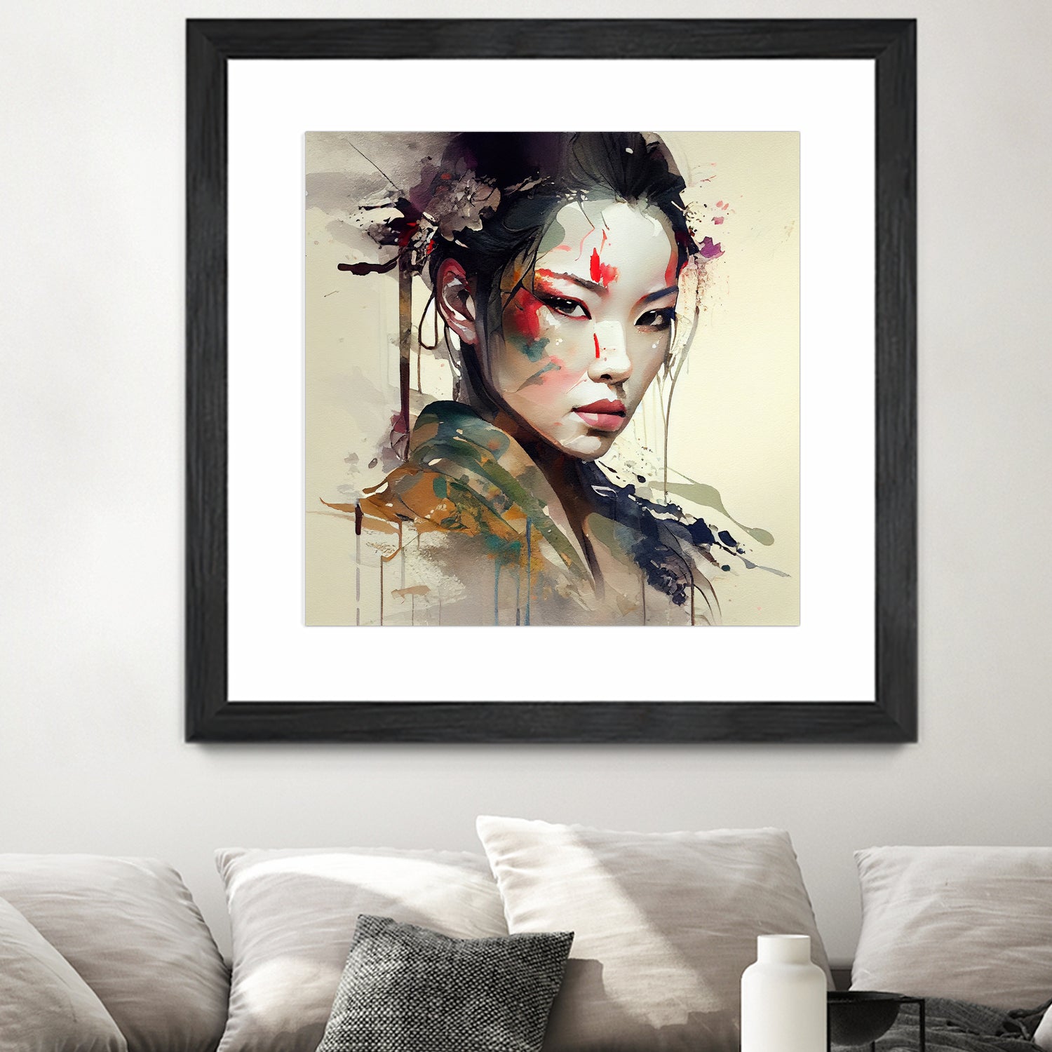 Powerful Warrior Geisha #1 by Isabel Cerdá Muñoz on GIANT ART - brown digital painting