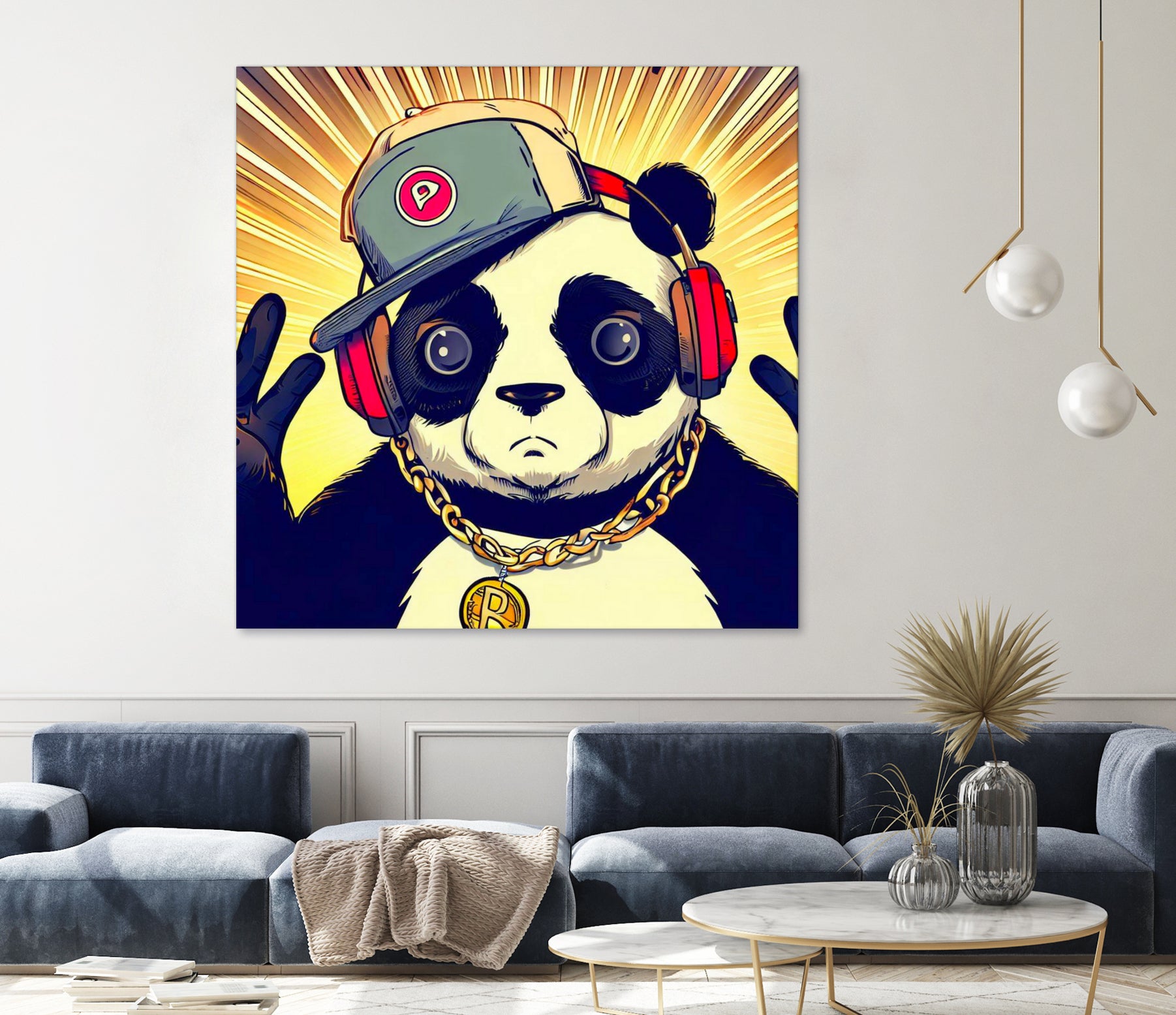 Panda Bear I Am a DJ 14 by OTIS PORRITT on GIANT ART - black digital painting