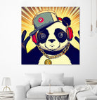 Panda Bear I Am a DJ 14 by OTIS PORRITT on GIANT ART - black digital painting