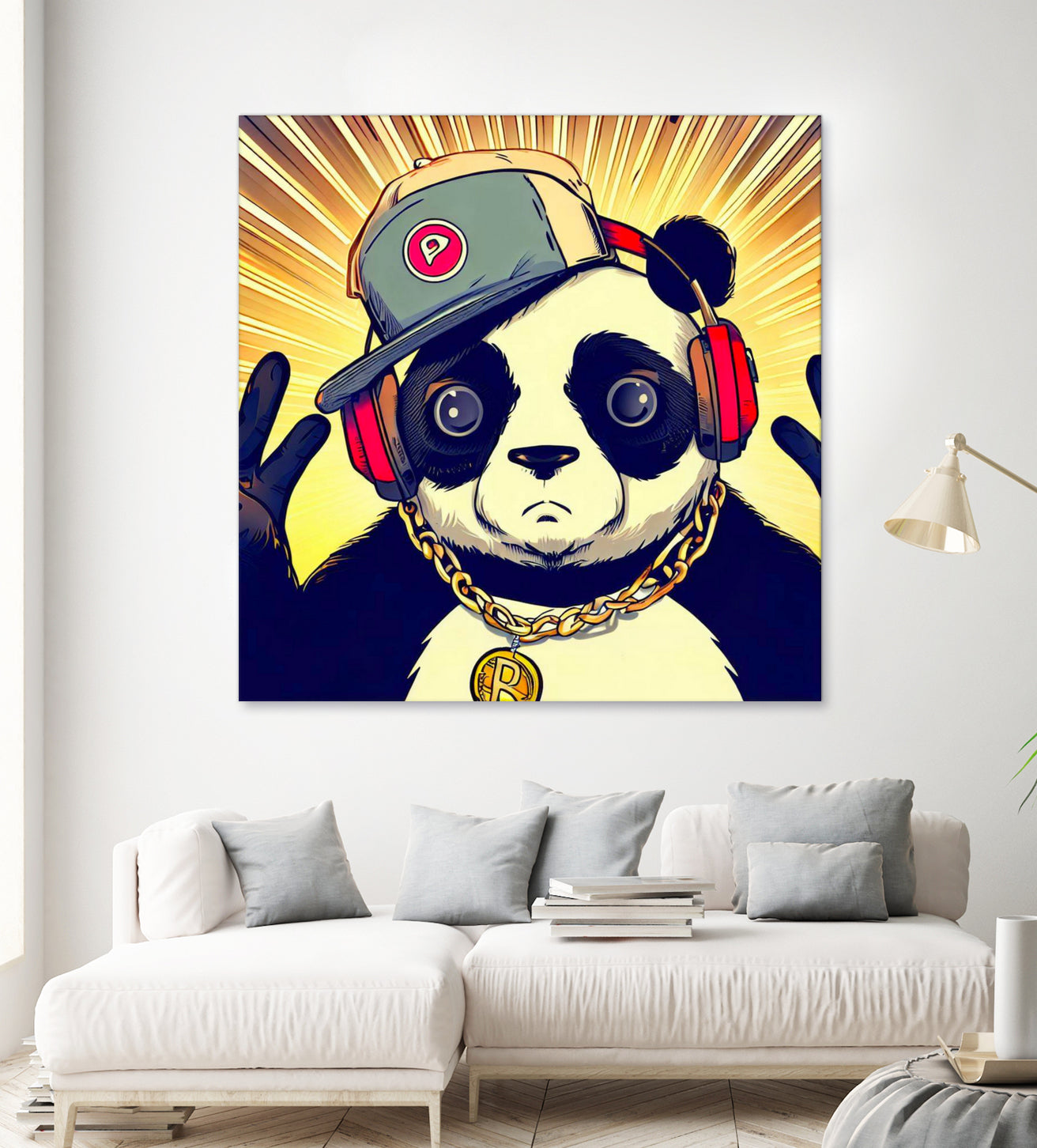 Panda Bear I Am a DJ 14 by OTIS PORRITT on GIANT ART - black digital painting