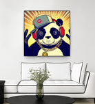 Panda Bear I Am a DJ 14 by OTIS PORRITT on GIANT ART - black digital painting