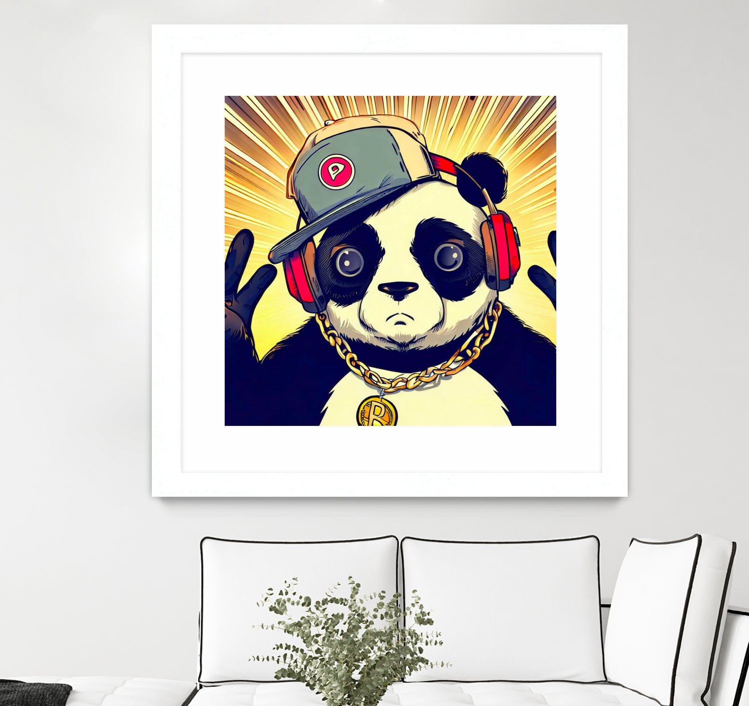 Panda Bear I Am a DJ 14 by OTIS PORRITT on GIANT ART - black digital painting