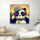 Panda Bear I Am a DJ 14 by OTIS PORRITT on GIANT ART - black digital painting