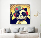 Panda Bear I Am a DJ 14 by OTIS PORRITT on GIANT ART - black digital painting