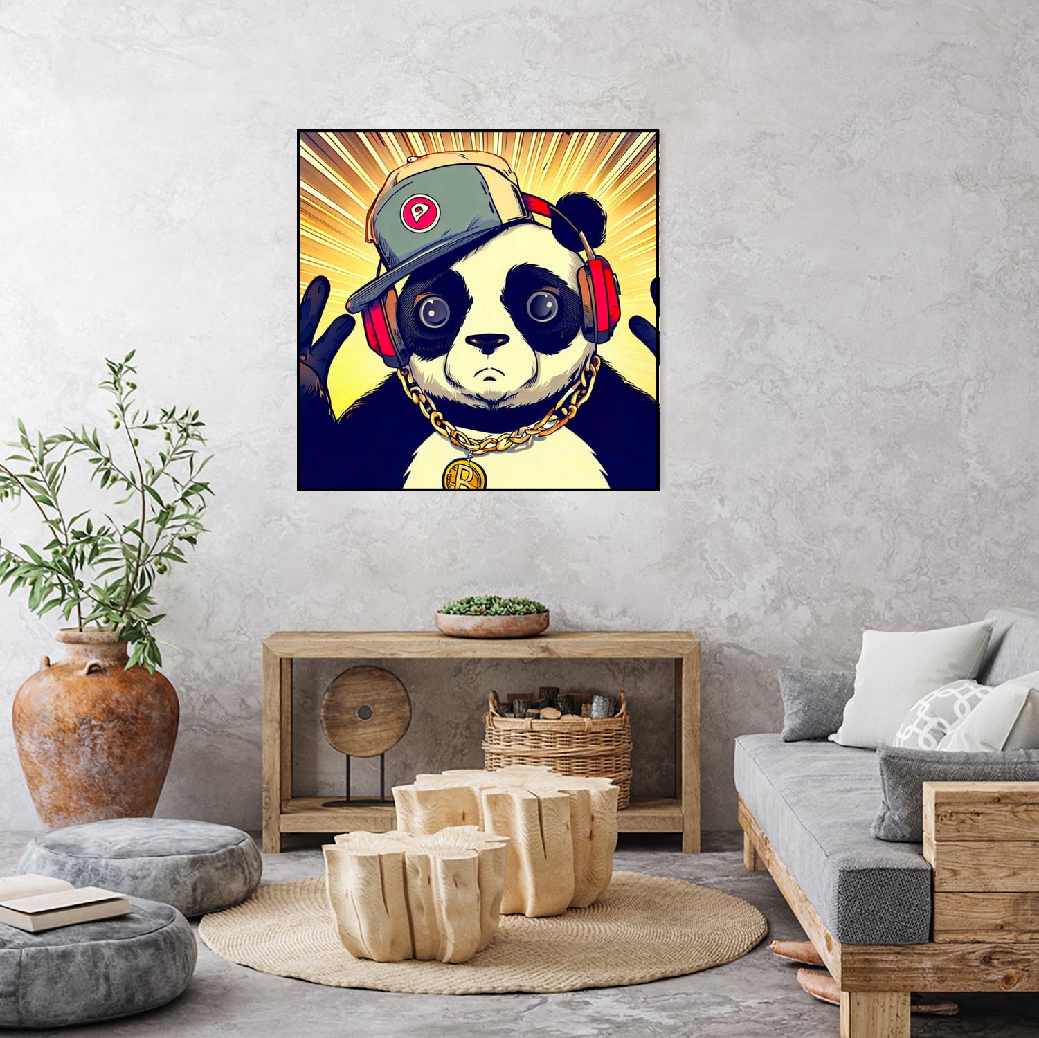 Panda Bear I Am a DJ 14 by OTIS PORRITT on GIANT ART - black digital painting