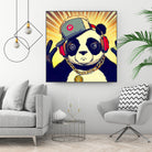 Panda Bear I Am a DJ 14 by OTIS PORRITT on GIANT ART - black digital painting