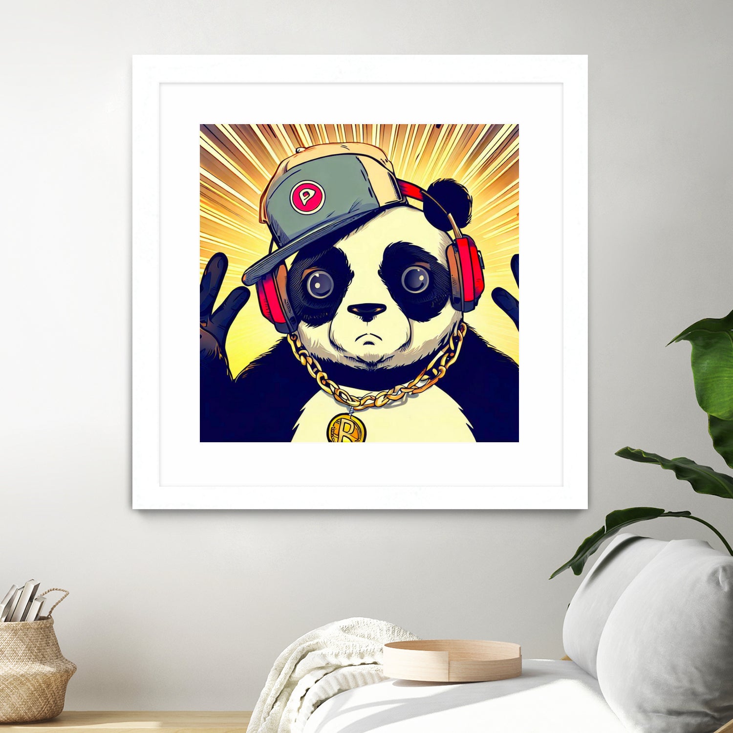 Panda Bear I Am a DJ 14 by OTIS PORRITT on GIANT ART - black digital painting