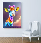 Cute baby giraffe colorful art with rainbow colors by ALMA Studio on GIANT ART - fuchsia digital painting