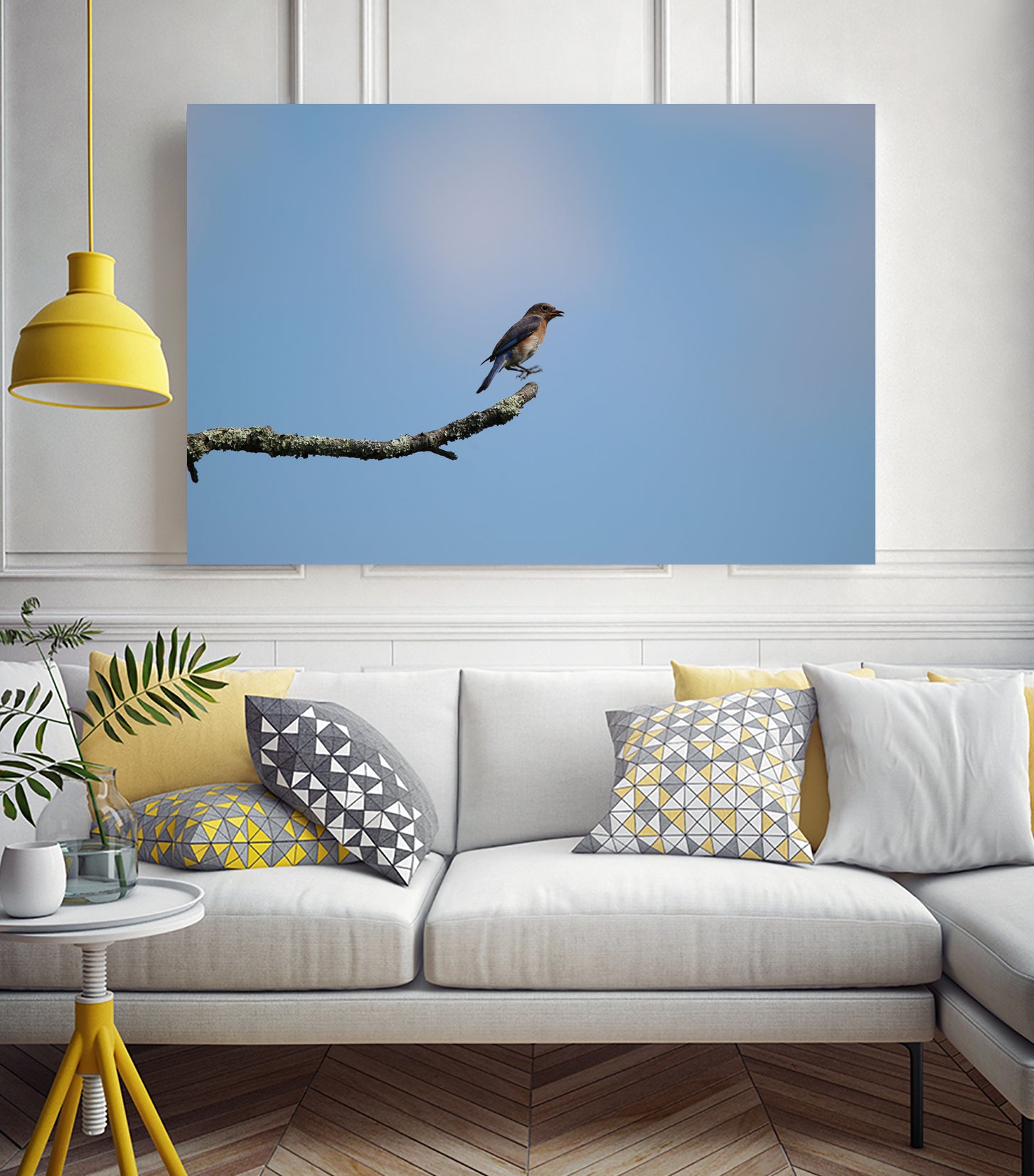 Happy Hoppy Bird by Chris Jackson on GIANT ART - brown mixed media