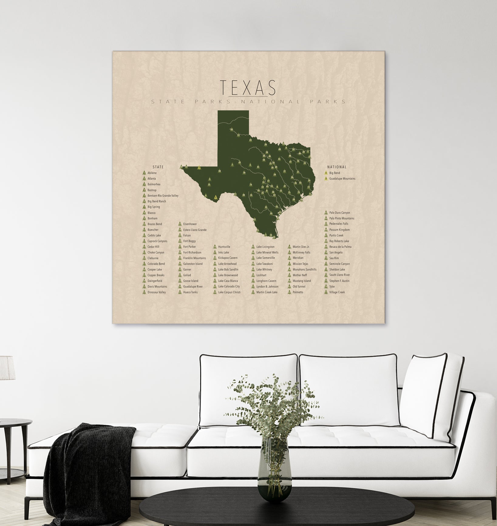 Texas Parks by Finlay McNevin on GIANT ART - green typography